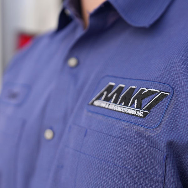 Maki Heating & Air Conditioning technician uniform shirt